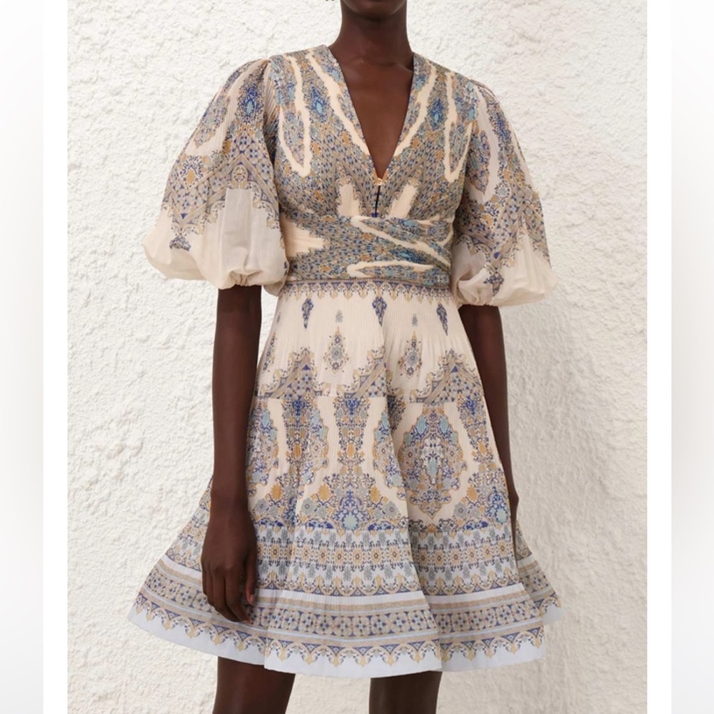 Zimmermann Pleated Mini Dress
